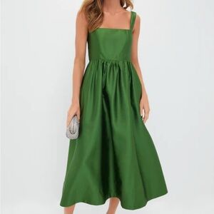 Tuckernuck Green Esme Dupioni Midi Dress